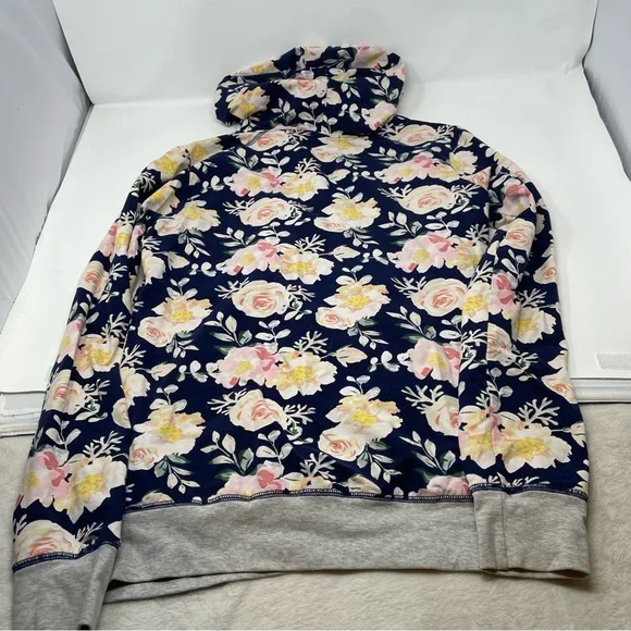 Latched Mama Nursing Hoodie size Large OG Navy Floral Top - Picture 7 of 8